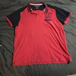 Men’s Aeropostale polo. Pink and navy blue size XL